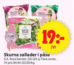 ICA Supermarket Skurna sallader i påse erbjuda