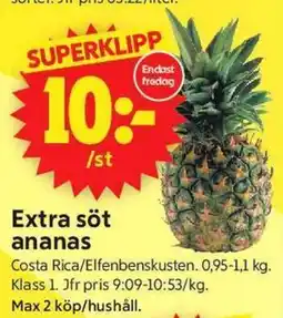 ICA Supermarket Extra söt ananas erbjuda