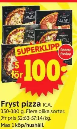 ICA Supermarket Fryst pizza erbjuda