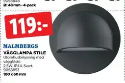 Jem&Fix MALMBERGS VÄGGLAMPA STILE erbjuda