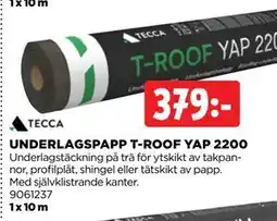 Jem&Fix UNDERLAGSPAPP T-ROOF YAP 2200 erbjuda