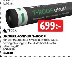 Jem&Fix UNDERLAGSDUK T-ROOF erbjuda
