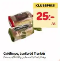 Hemköp Grötlimpa, Lantbröd Tranbär erbjuda