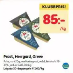 Hemköp Arla Präst, Herrgård, Greve erbjuda