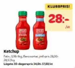 Hemköp Felix Ketchup erbjuda