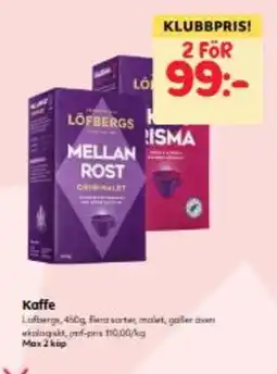 Hemköp Löfbergs kaffe erbjuda