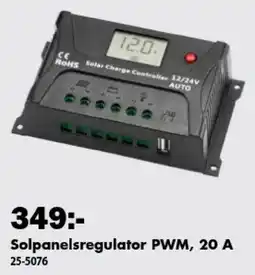 Biltema Solpanelsregulator PWM, 20 A erbjuda