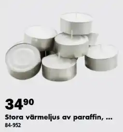 Biltema Stora värmeljus av paraffin erbjuda