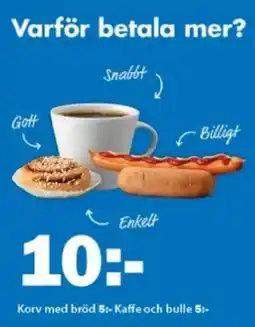 Biltema Korv med bröd kaffe och bulle erbjuda