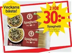 Matöppet Spaghetti erbjuda