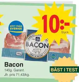 Matöppet Bacon erbjuda