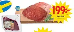 Matöppet Rostbiff erbjuda