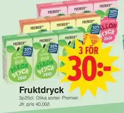 Matöppet Fruktdryck erbjuda
