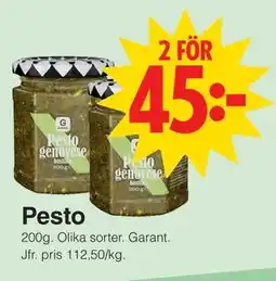 Matöppet Pesto erbjuda