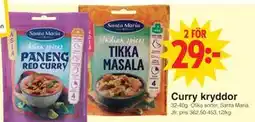 Matöppet Curry kryddor erbjuda