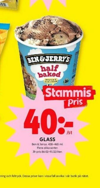 ICA Kvantum Ben & Jerrys Glass erbjuda