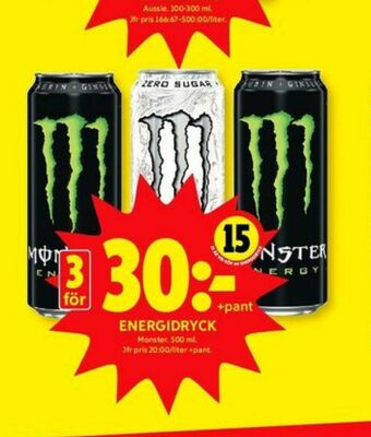 ICA Kvantum Monster Energidryck erbjuda
