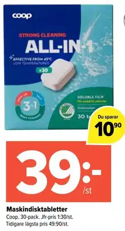 Coop Extra Maskindisktabletter erbjuda