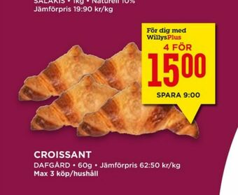 Willys Hemma Dafgårds Butiksbakat kaffebröd erbjuda