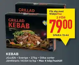 Willys GRILLAD KEBAB erbjuda
