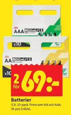 ICA Supermarket BATTERIER erbjuda