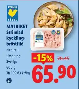 Lidl Matriket Strimlad kycklingbröstfilé erbjuda