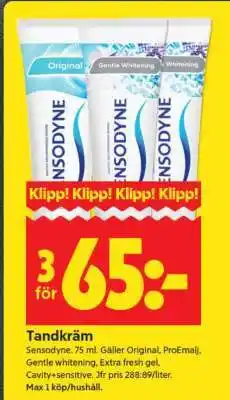ICA Supermarket TANDKRÄM Sensodyne erbjuda