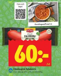 ICA Supermarket Ekologisk falukorv erbjuda