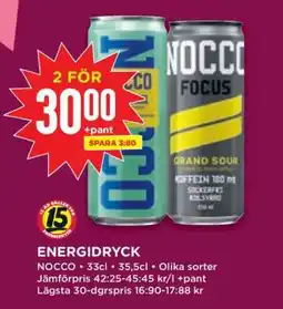Willys Energidryck Nocco erbjuda