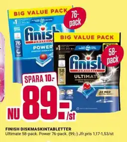 ÖoB FINISH DISKMASKINTABLETTER erbjuda