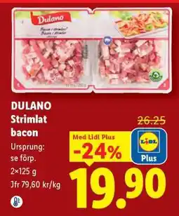 Lidl DULANO Strimlat bacon erbjuda