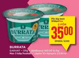 Willys BURRATA erbjuda