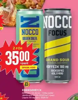 Willys NOCCO Energidryck erbjuda