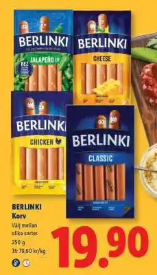 Lidl BERLINKI Korv erbjuda