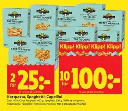 ICA Supermarket Kortpasta, Spaghetti, Capellini erbjuda