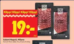 ICA Supermarket Salami Napoli, Milano erbjuda
