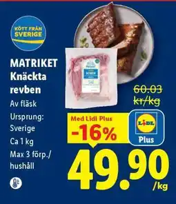 Lidl Matriket Knäckta revben erbjuda