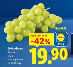 Lidl Gröna druvor erbjuda