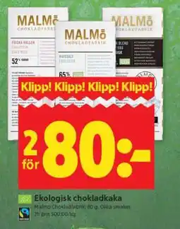 ICA Supermarket Ekologisk chokladkaka erbjuda