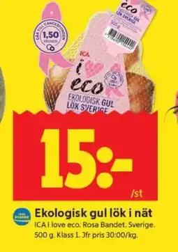 ICA Supermarket Ekologisk gul lök i nät erbjuda