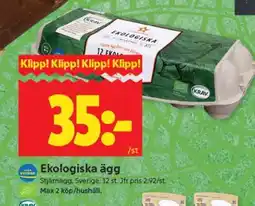 ICA Supermarket Ekologiska ägg erbjuda