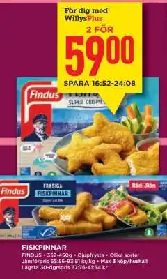 Willys Fiskpinnar erbjuda