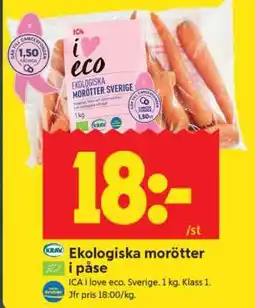 ICA Supermarket Ekologiska Morötter i Påse erbjuda