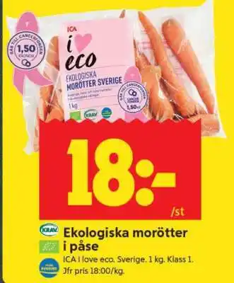 ICA Supermarket Ekologiska Morötter i Påse erbjuda