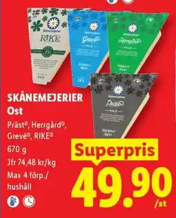 Lidl Skånemejerier ost erbjuda