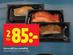 ICA Supermarket Varmrökt lax enkelfilé erbjuda