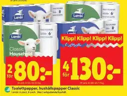 ICA Supermarket Toalettpapper, Hushållspapper Classic erbjuda