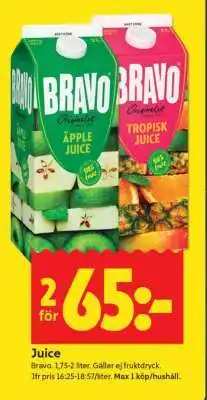 ICA Supermarket Bravo juice erbjuda