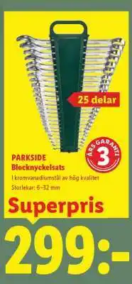 Lidl PARKSIDE Blocknyckelsats erbjuda