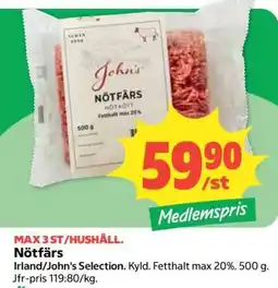 Coop Nötfärs erbjuda